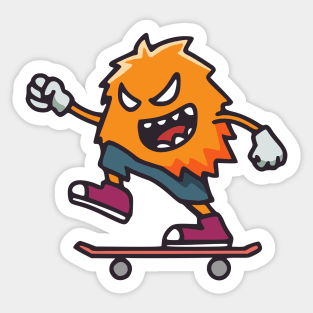 This Monster is Skateboarding Sticker